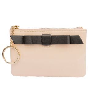 Small Coin Keychain KATE SPADE Zuzu Chelsea Park Pink Black Change Purse NWT